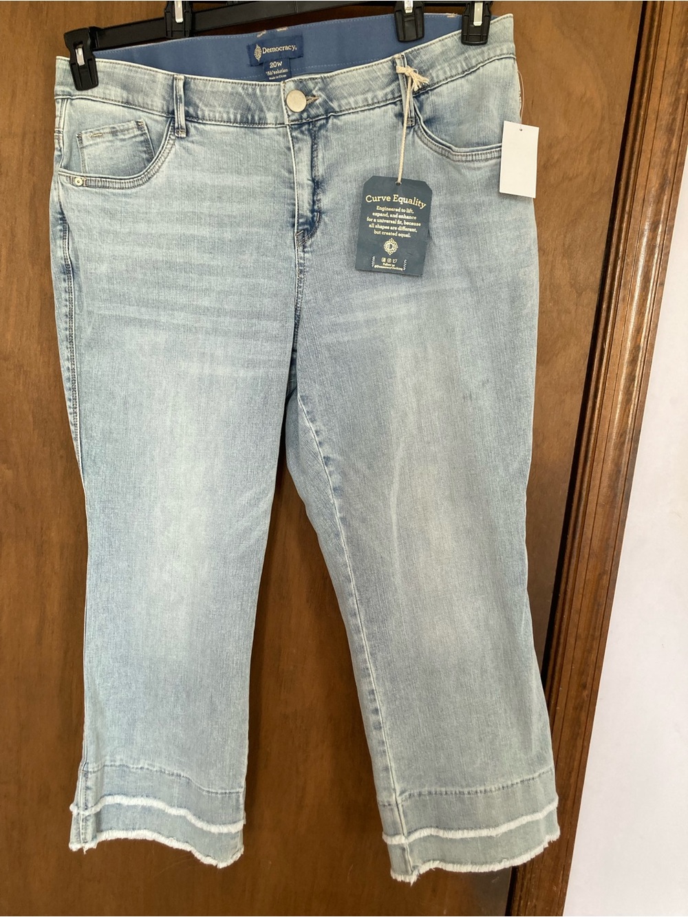 Democracy absolution kick flare jean slimming panels  raw hem boho casual 20W